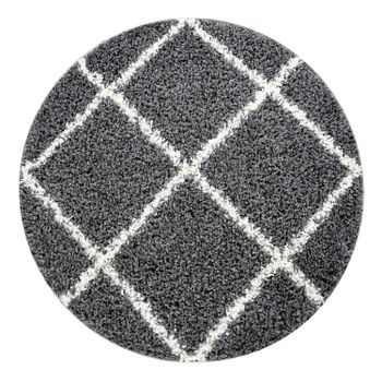 Alfombra peluda Kalea antracita 160 cm redondo
