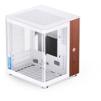 caja mini-itx jonsbo tk-0 blanco con paneles de madera de nogal