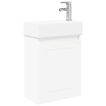 Módulo De Baño Con Grifería Blanco 45,5 X 22,5 X 84 Cm Vidaxl
