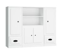 aparador - muebles de almacenamiento altos 3 piezas madera contrachapada blanco es5330
