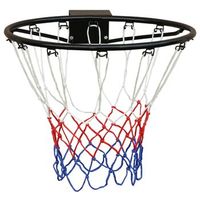 aro de baloncesto para pared - equipamiento deportivo - hierro y nailon - negro 45x45cm