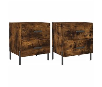 Vidaxl mesita noche 2 uds madera ingeniería roble ahumado 40x35x47,5cm