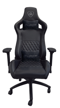 SILLA GAMER PRO KEEP OUT XSPRO HAMMER SILVER BLACK CUERO SINTETICO DE ALTA CALIDAD ELEVADOR 80mm REPOSABRAZOS 4D RUEDAS DE PU 50mm