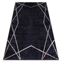 alfombra lavable miro 51233811 geometrico antideslizante - negro 140x190 cm