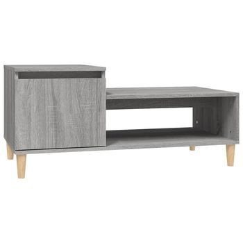 Mesa De Centro Madera Contrachapada Gris Sonoma 100x50x45 Cm Vidaxl