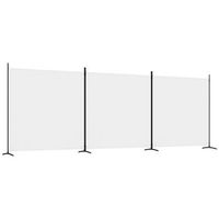 biombo separador de ambientes 3 paneles 525 x 180 cm tela blanca y hierro dec030745