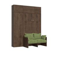 cama doble plegable francesa kentaro de 140 cm con sofa y muebles de nogal color verde