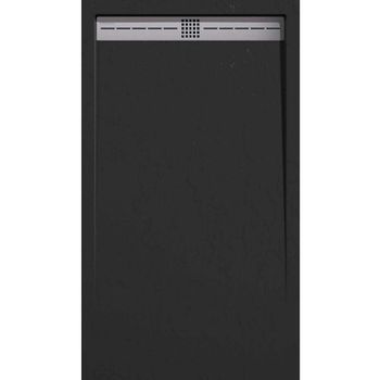Plato De Ducha Pizarra Arco Negro 90x130 Cm Rejilla Inox