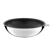 wok de 28 cm con revestimiento ceramico tapa y mango negro acero ino