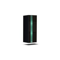 mueble de salon negro coleccion cepto 37x91cm 1 puerta con vidrio 2 estantes
