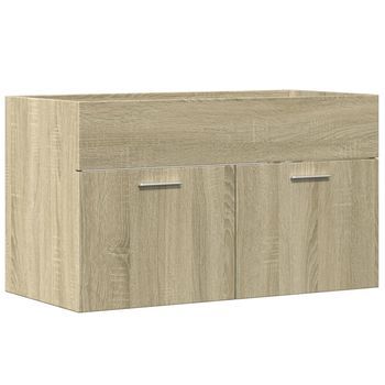 Armario De Lavabo | Mueble De Lavabo De Baño Madera Roble Sonoma 90x38,5x46 Cm