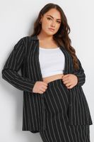 yours camisa negra de raya diplomatica mujer curvy y tallas grandes yours