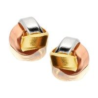 9ct Three Colour Gold Mini Knot Earrings - 5mm - G4621