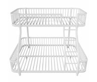 litera 90 x 200 cm y 140 x 200 cm - estructura metalica barandilla de seguridad escalera sin colchon - blanco