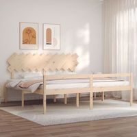 cama matrimonial  cama para adultos  cama para personas mayores con cabecero madera maciza 200x200cm cfw104902