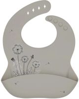 babero platinum de silicona kikka boo flora beige