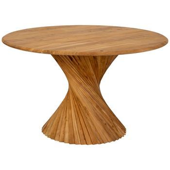 Mesa De Comedor De Madera Marrón Claro 130x130x75h Cm