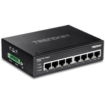 Trendnet TI-PG80 Switch DIN-Rail PoE+ Gigabit Industrial Reforzado 8 Puertos