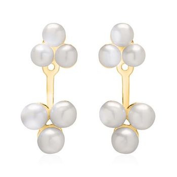 Pendientes de perlas 925 plata chapada en oro
