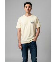 gant para hombre 2003404 camiseta logotipo amarillo s casual algodon manga corta