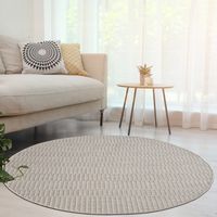 alfombras de interior y exterior verona beige 200 cm redondo
