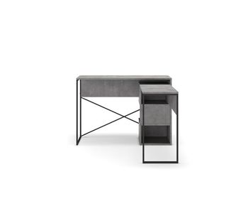 Mesa escritorio pleglable tiago color cemento con patas de metal