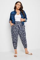 yours pantalon capri bombacho azul ikat mujer curvy y tallas grandes yours