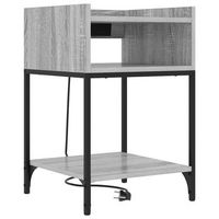 mesita de noche  armario de noche  mesa de noche con estante gris sonoma 40 x 40 x 61 cm