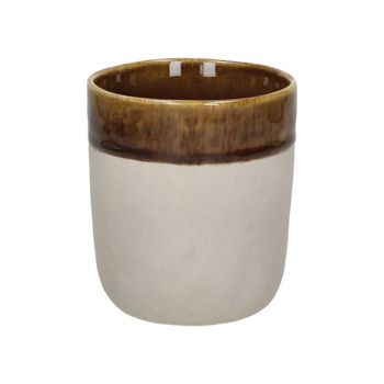 Vaso de gres marrón h9