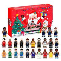 calendario de adviento con figuritas de regalo para decorar 24 figuras de jugadores de baloncesto diferentes 37x35x23 cm color multicolor