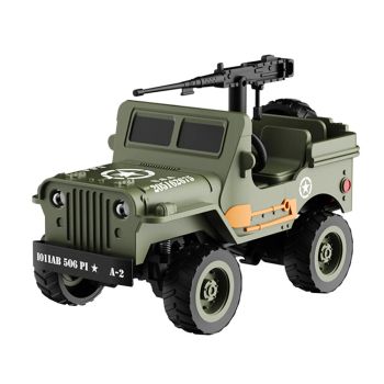 Q246 RTR 1/64 2.4G 2WD Mini coche RC militar todoterreno, carrocería de aleación, luz LED, modo de demostración automáti