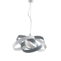 vertigo - lampara colgante de hierro lacado blanco y gris tortola con cable de acero orientable 1 luz 125 - o54 - bl156-1-bt