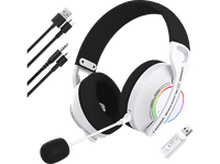 auriculares gaming - ardistel blackfire bfx-w100 pro 3 modos de conexion bluetooth wireless dongle 24g y cable microfono blanco