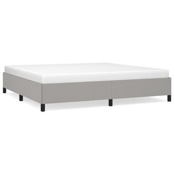 Estructura De Cama Gris Claro Tela 200x200 Cm