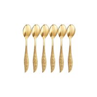 cucharas hojas doradas - lote de 6