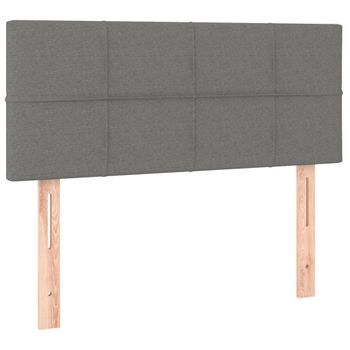 Cabecero Cama Mueble De Dormitorio Con Led De Tela Oscuro 80 X 5 X 78/88 Cm Gris M02_0000809