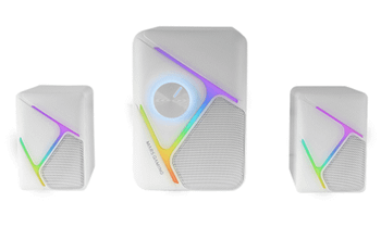 ALTAVOCES 2.1 MARS GAMING RGB DINAMICO 35W 3D SURROUND BLANCOS CONTROL DE VOLUMEN ALIM. USB JACK 3.5