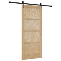 puerta corredera orkdal natural y negro 86 x 1985 cm vidaxl