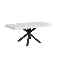 mesa extensible 90x90194 cm clerk premium tapa de fresno blanco - patas antracita