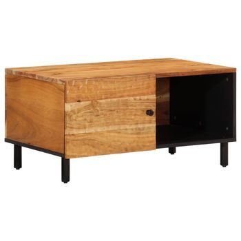 Mesa De Centro，mesa Auxiliar，mesa De Café Madera Maciza De Acacia 80x50x40 Cm