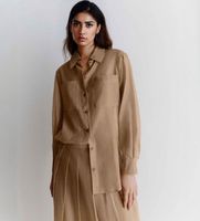marella para mujer 2513111025200 camisa cennare marron 46 casual algodon manga larga