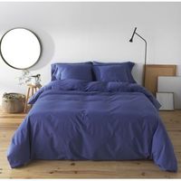 funda nordica lisa azul cama 120 cm - 200x200 cm algodon 200 hilos cierre con botones