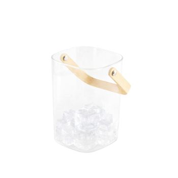Cubitera de hielo con mango de madera 11.5x11x15.5cm