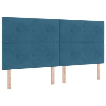 Cabecero Montaje En La Pared Azul Oscuro 200 Cm Terciopelo