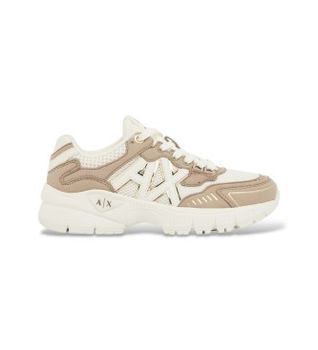 A|X Armani Exchange para mujer. XW002153AF22757MZ285 Zapatillas lifestyle arena (37), Negro, Blanco, Beige, 3 a 5cm, Ninguno, Casual, Deport