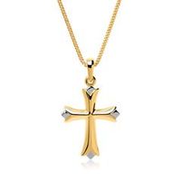 cadena con colgante en forma de cruz en oro 8 quilates