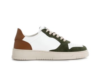 zapatillas deportivas con cordones para hombre en piel y ante. multiverd