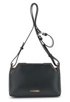 bolso bandolera efecto piel con esquinas metalicas black taglia unica
