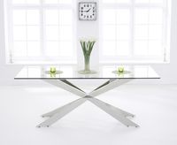 juniper 160cm glass dining table