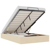 estructura de cama otomana sin colchon tela crema 120x190 cm vidaxl